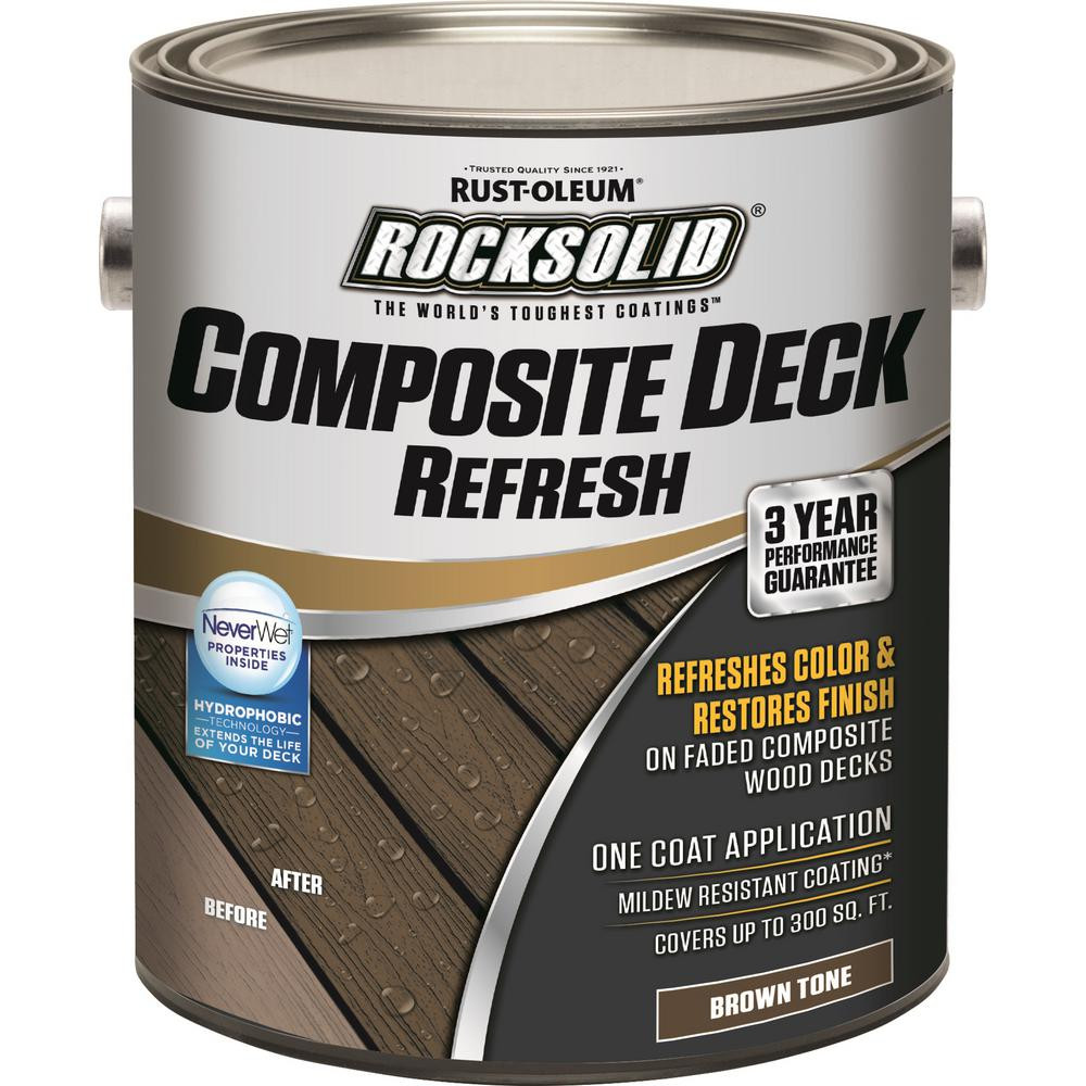 Rustoleum Deck Paint
 Rust Oleum RockSolid 1 gal Brown Tone posite Deck