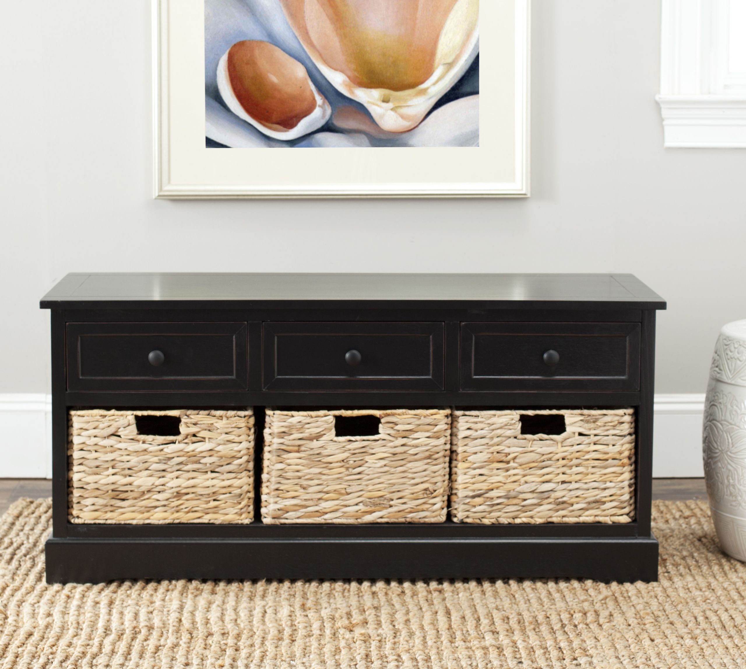 Safavieh Damien Storage Bench
 Safavieh Damien Storage Bench with 3 Wicker Baskets and 3