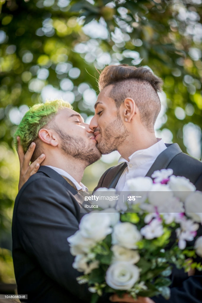 Same Sex Wedding Vows
 Same Gay Wedding Ceremony And Party Portraits Stock