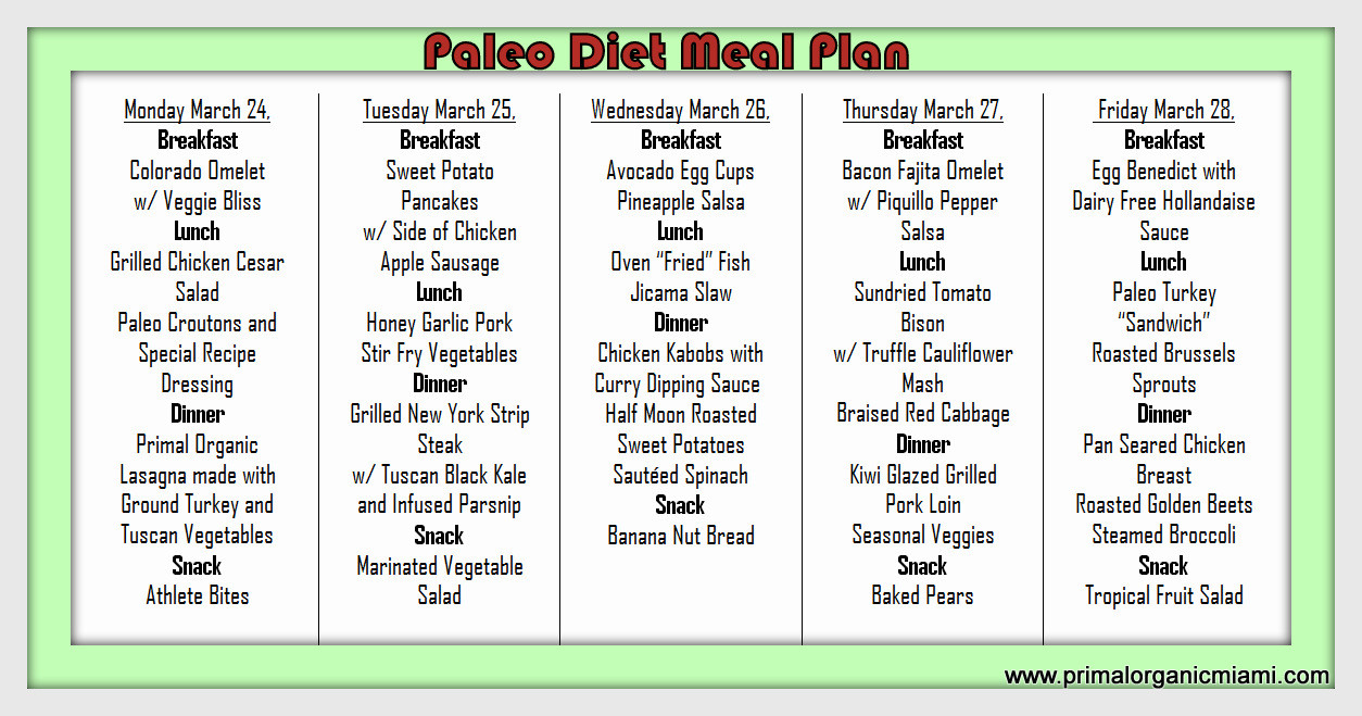 Sample Paleo Diet
 Diet Menu Paleo Diet Example Menu