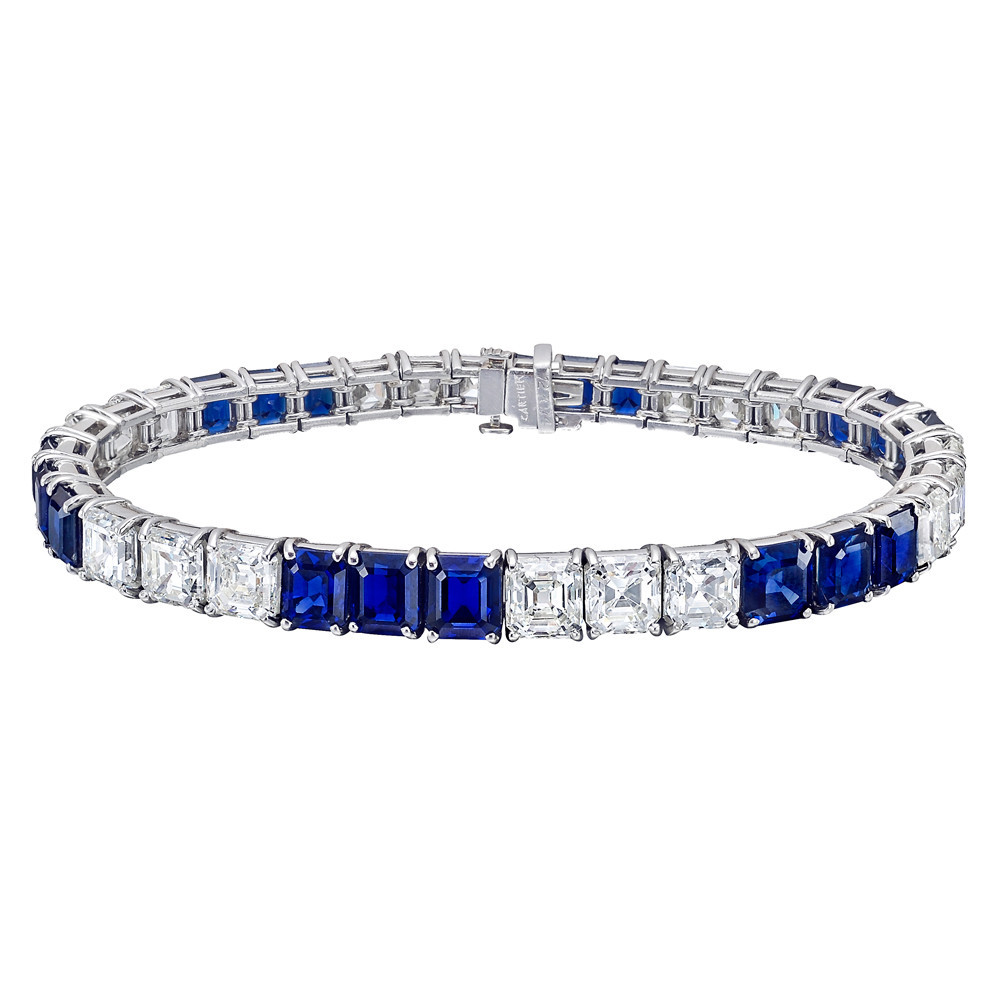 Sapphire And Diamond Bracelet
 Cartier Sapphire & Diamond Line Bracelet