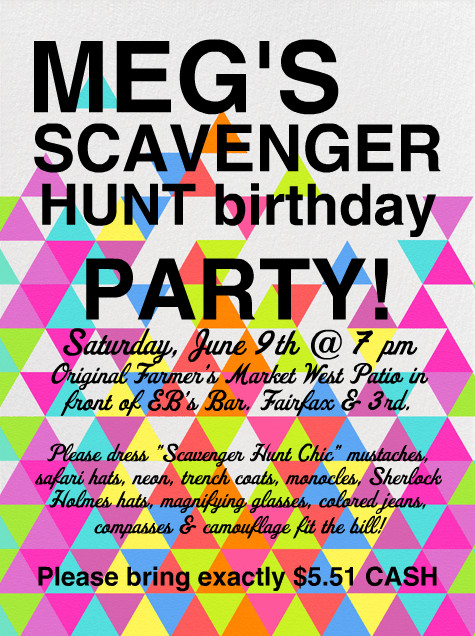 Scavenger Hunt Birthday Party Ideas
 Scavenger Hunt Birthday Party Invitations