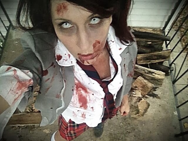 School Girl Costume DIY
 Theresa Joy 365 Days of Pinterest Day 24 DIY ZOMBIE