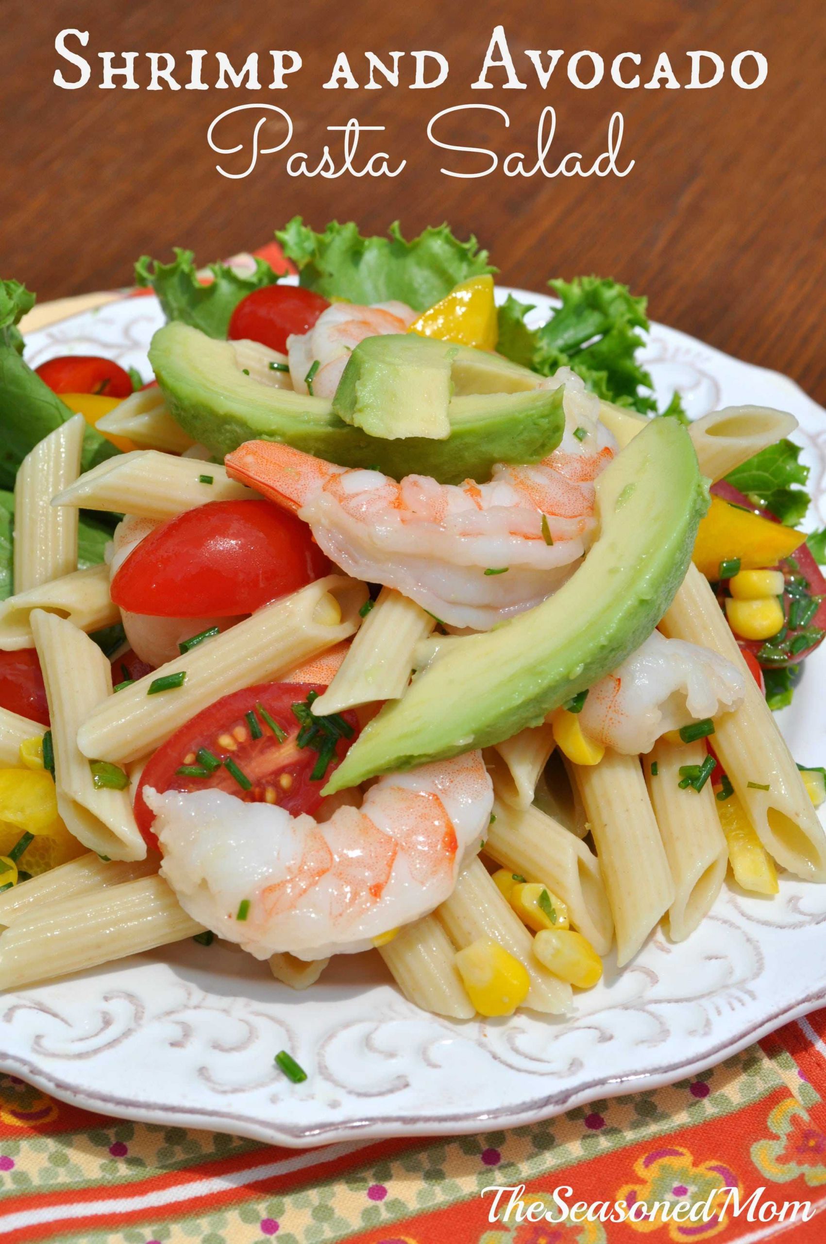 Seafood Salad Pasta
 Shrimp and Avocado Pasta Salad The Seasoned Mom