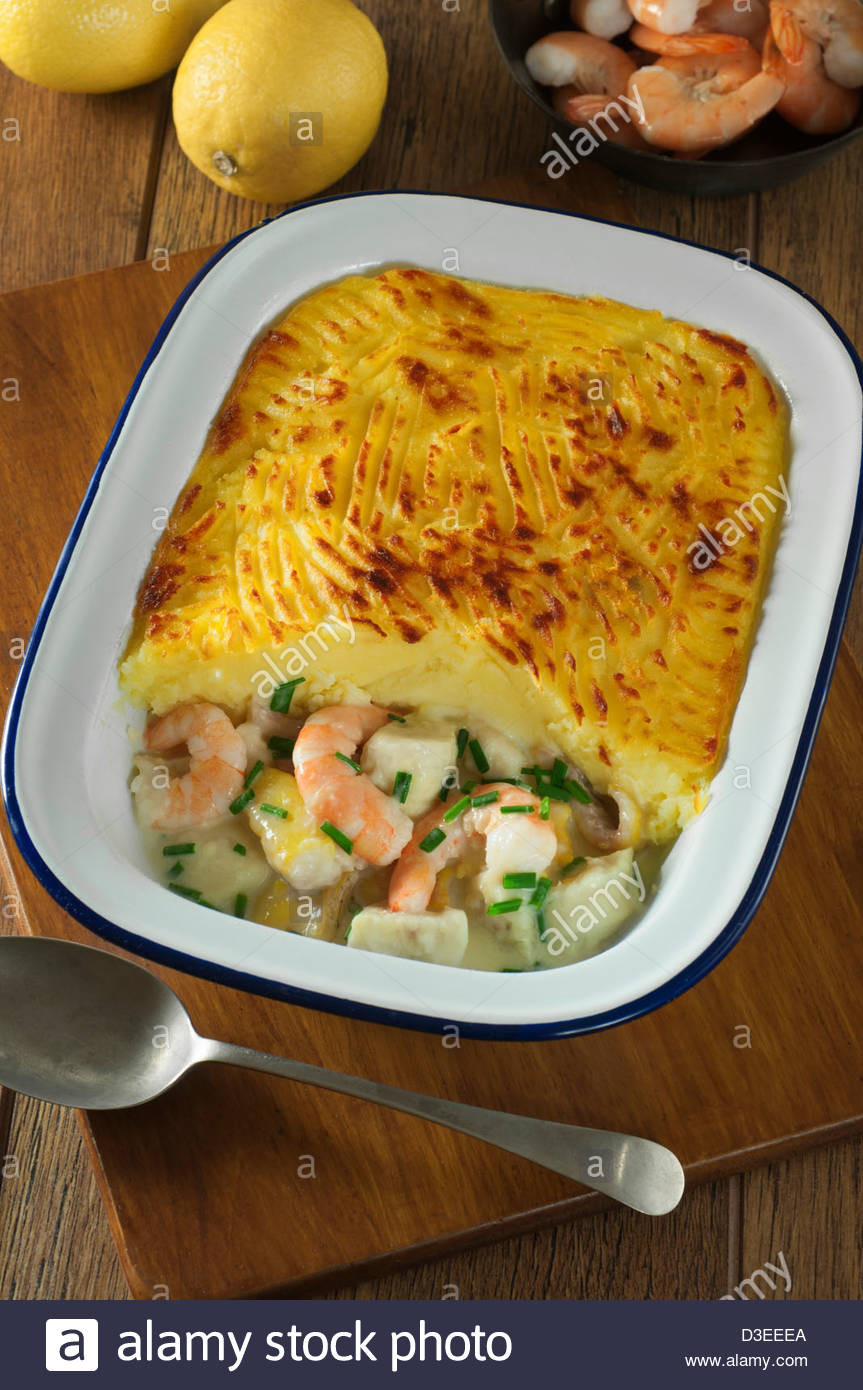 Seafood Shepherd'S Pie
 Fish pie Seafood and potato dish Stock Alamy