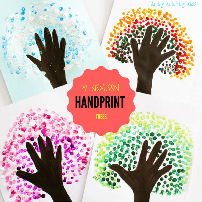Season Crafts For Preschoolers
 Four Season Handprint Tree Arty Crafty Kids