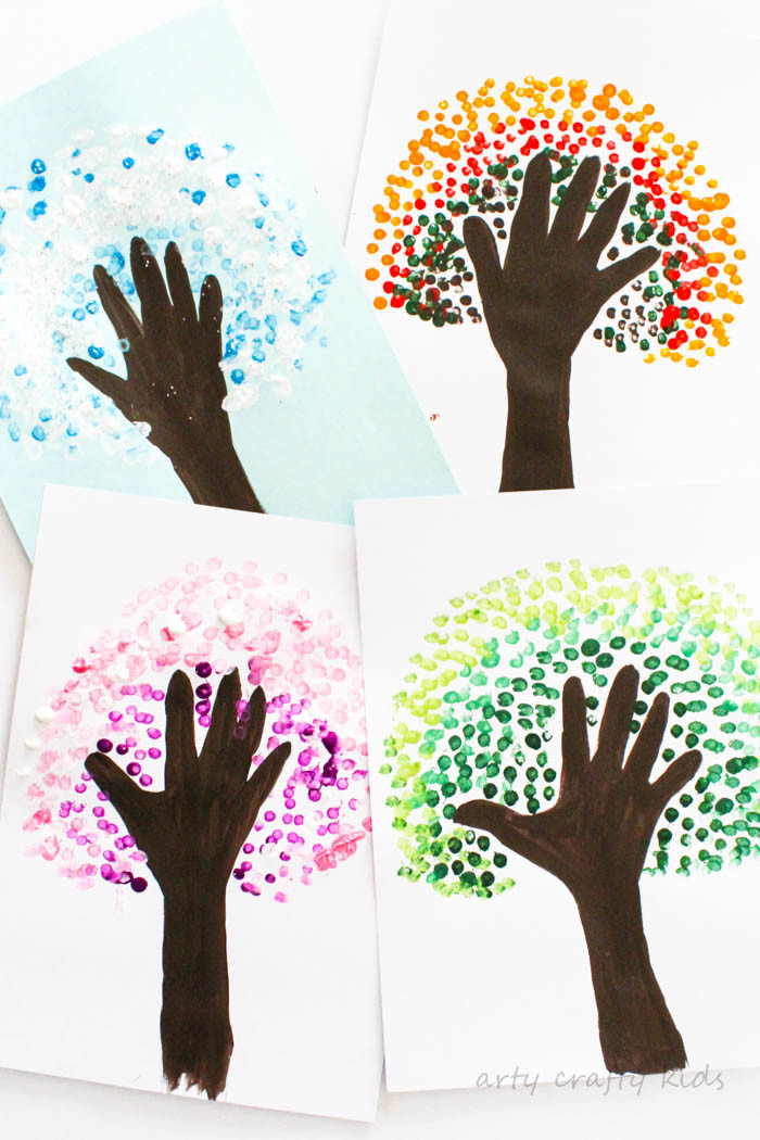 Season Crafts For Preschoolers
 Four Season Handprint Tree