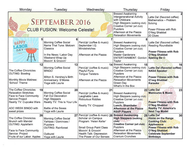September Themes For Adults
 Menorah Park s Mandel Adult Day Center in Cleveland Ohio