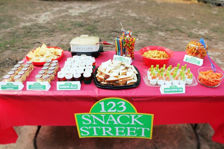 Sesame Street Party Food Ideas
 sesame street birthday party food table