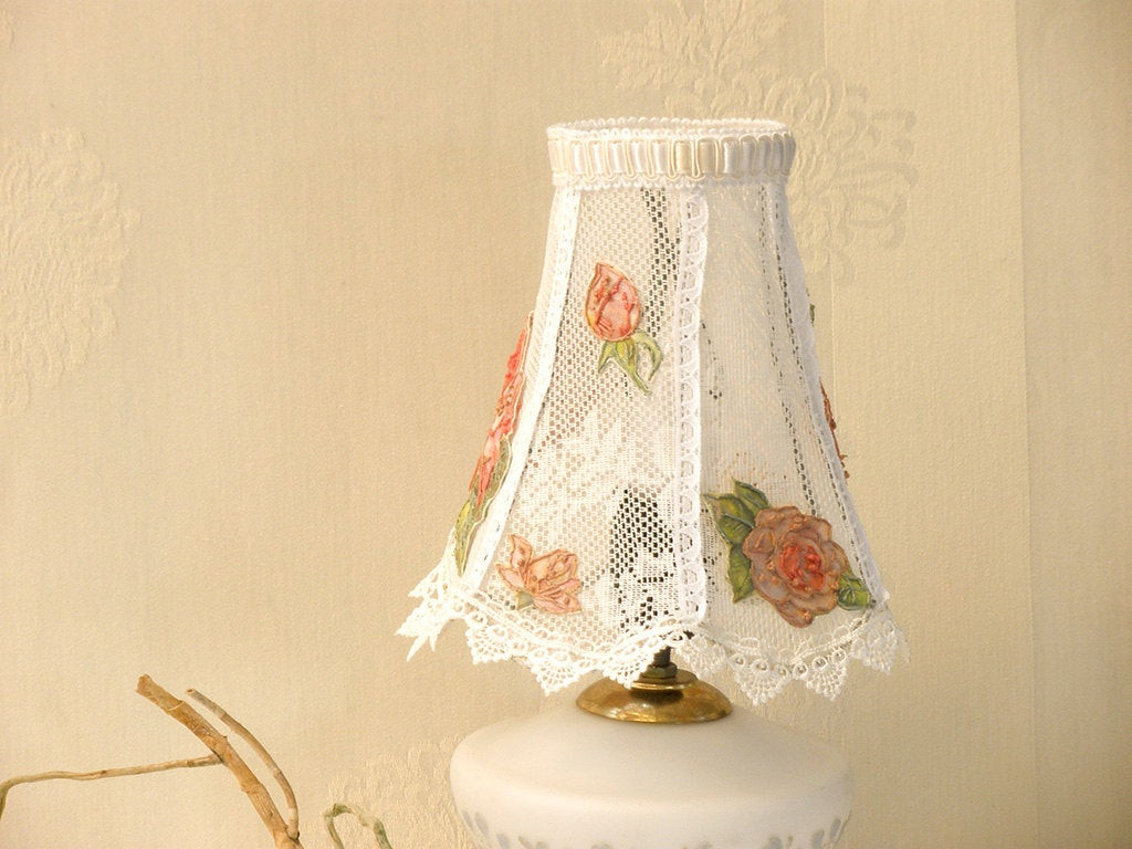 Shabby Chic Bedroom Lamps
 f Shabby chic lamp Bedroom lights Lace table by MINTOOK