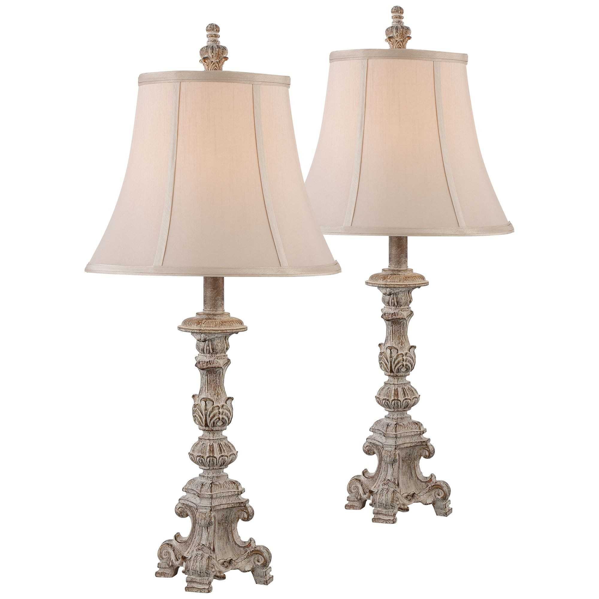 Shabby Chic Bedroom Lamps
 Regency Hill Shabby Chic Table Lamps Set of 2 White Washed