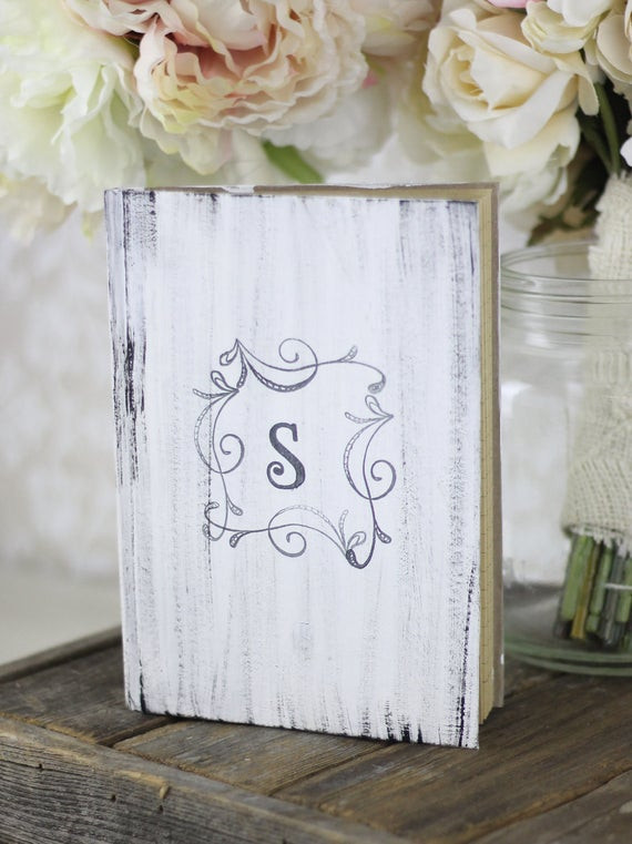 Shabby Chic Wedding Guest Book
 Wedding Guest Book Shabby Chic Decor Rustic item by