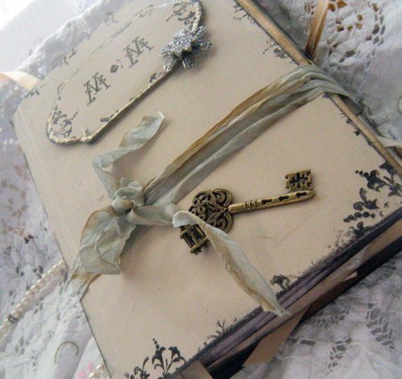 Shabby Chic Wedding Guest Book
 Wedding Guest Book in Shabby Chic style vintage inspired