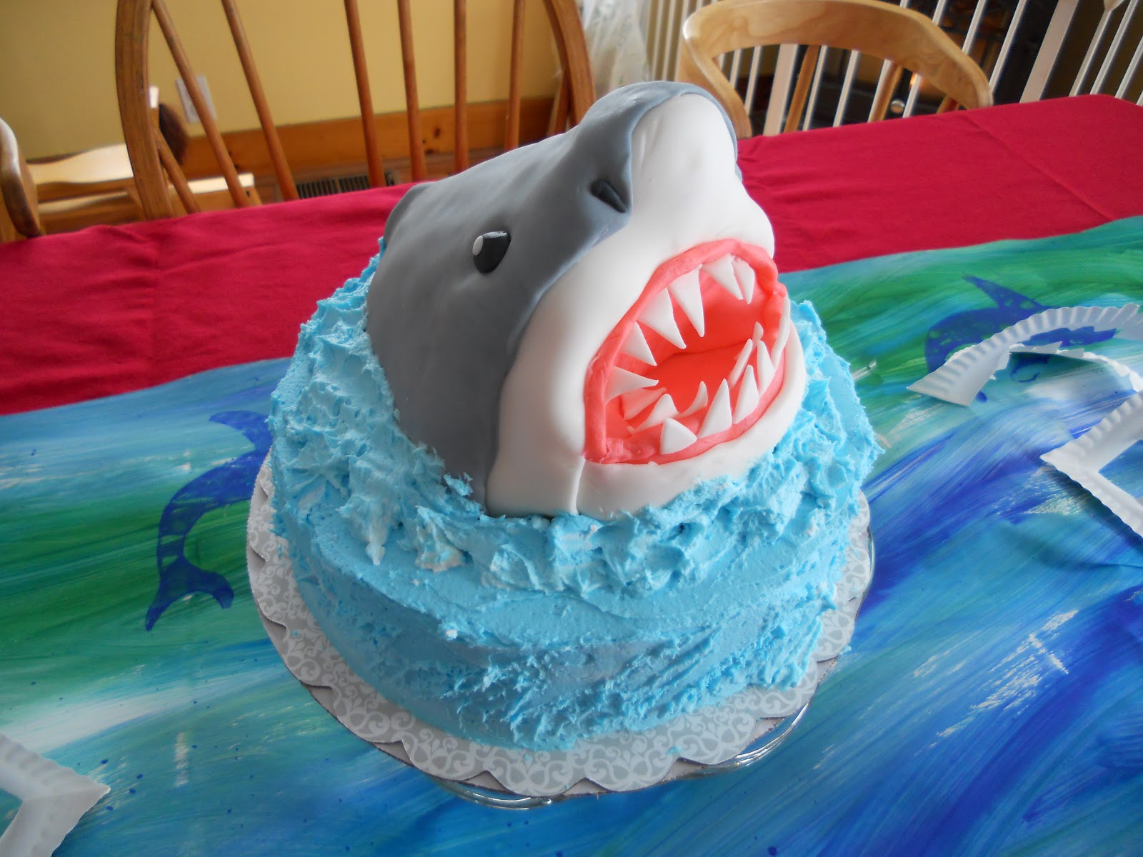 Shark Birthday Cakes
 Create Art With Mrs P SHARK A Dollar Store Birthday Party