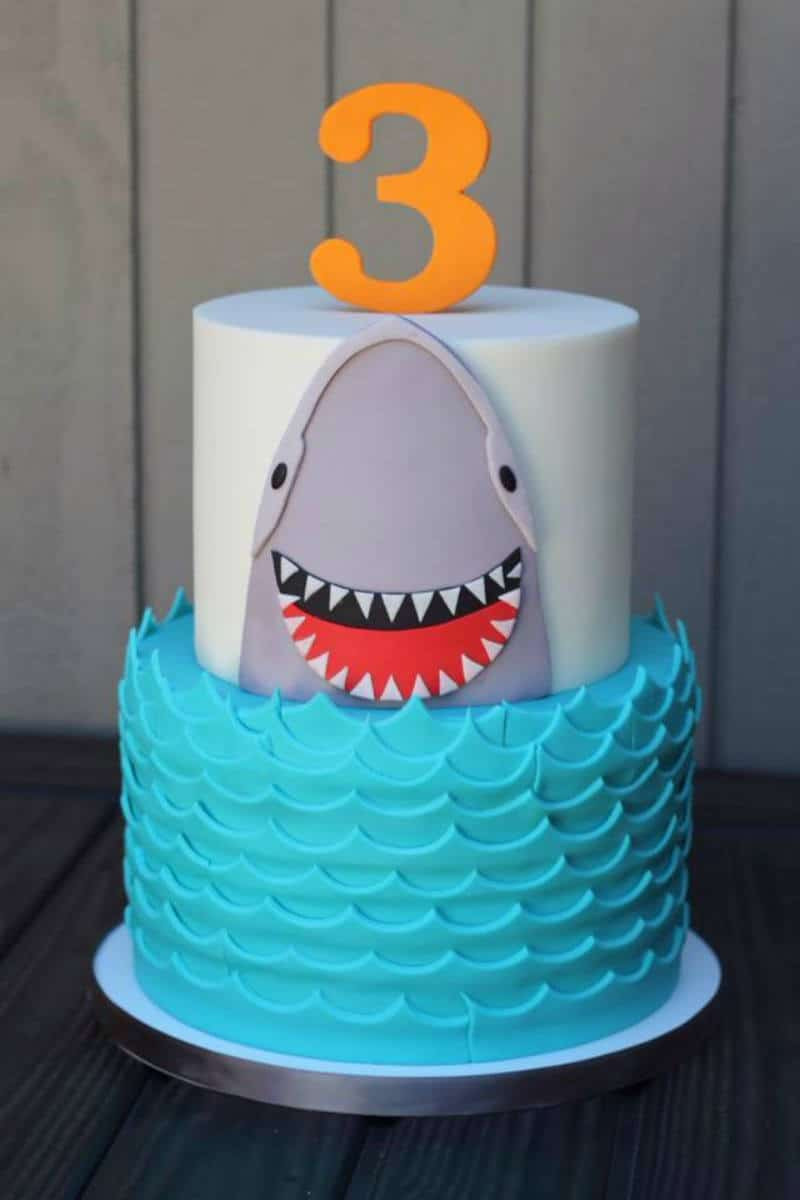Shark Birthday Cakes
 Shark Cake for Shark Week Tutorial