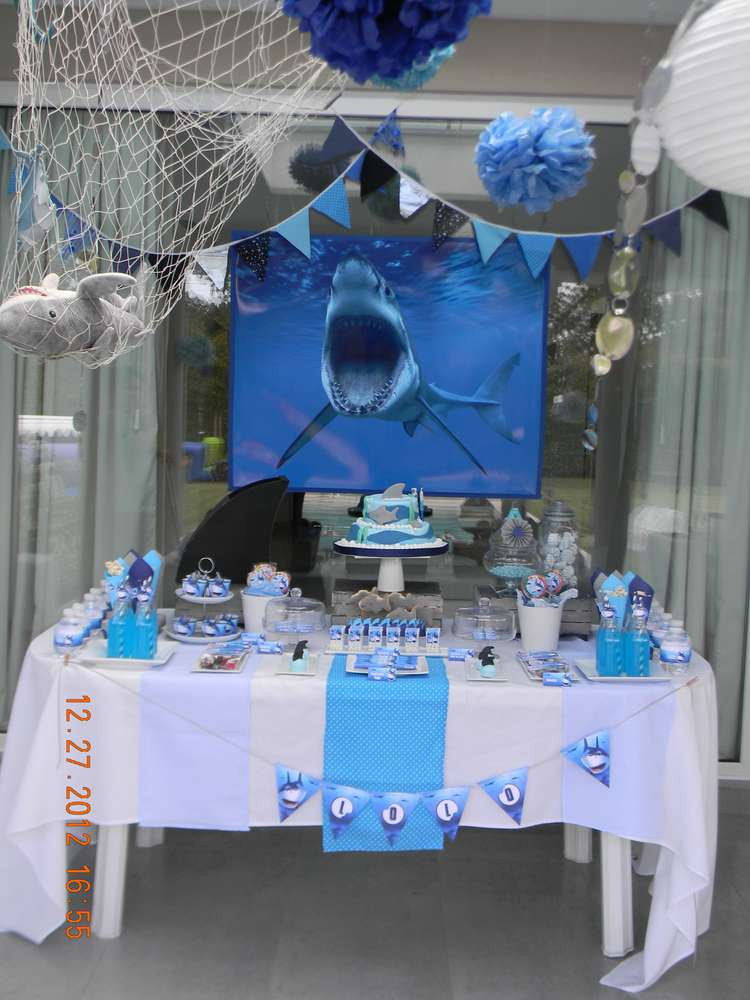 Shark Birthday Party Supplies
 Sharks Birthday Party Ideas 1 of 50