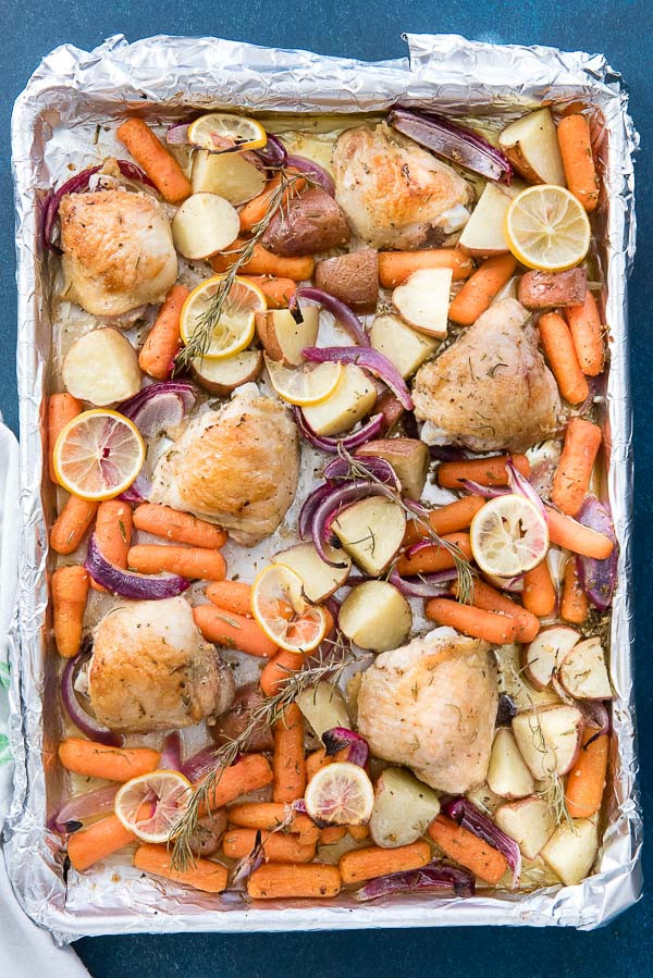 Sheet Pan Boneless Chicken Thighs
 Sheet Pan Lemon Rosemary Chicken Thighs with Ve ables
