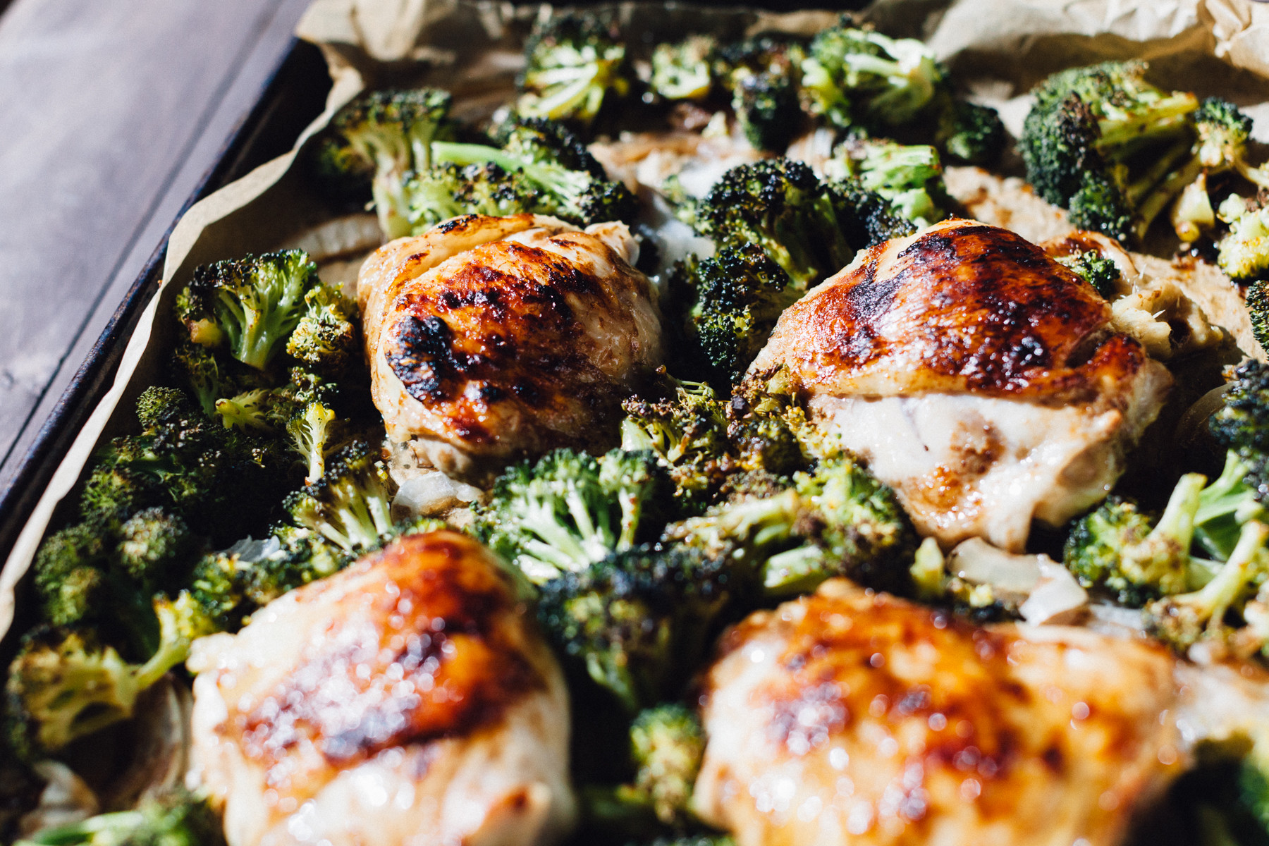 Sheet Pan Chicken Thighs And Broccoli
 e Sheet Pan Balsamic Chicken with Roasted Broccoli