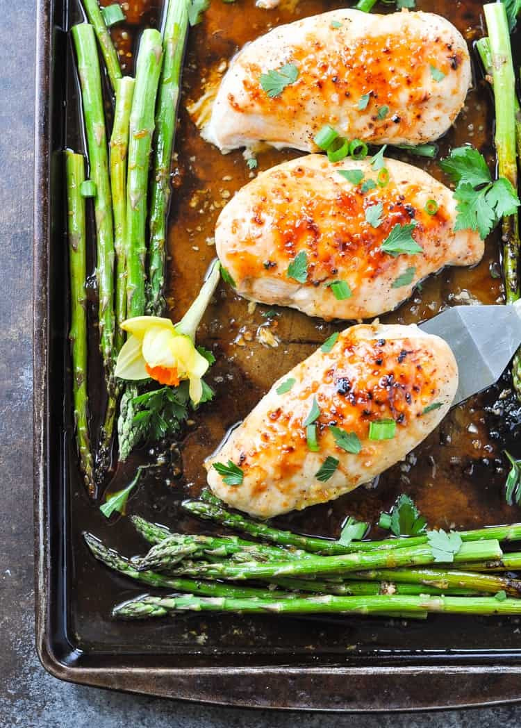 Sheet Pan Dinners Chicken Breast
 Sheet Pan Honey Apricot Chicken and Asparagus The