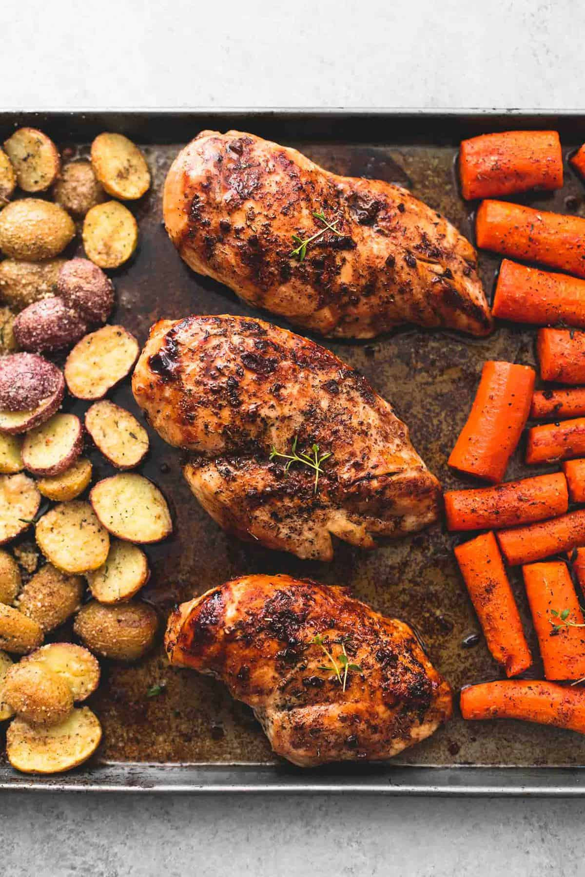 Sheet Pan Dinners Chicken Breast
 Sheet Pan Balsamic Chicken with Potatoes and Carrots