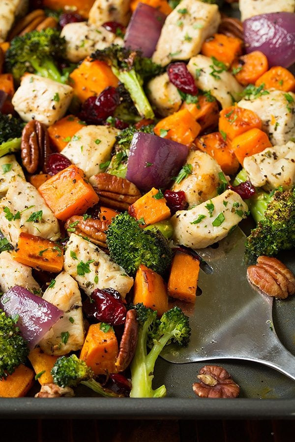 Sheet Pan Dinners Chicken
 Chicken Broccoli and Sweet Potato Sheet Pan Dinner