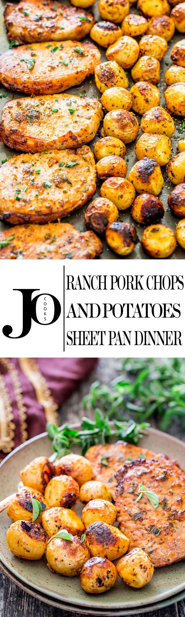 Sheet Pan Pork Chops And Potatoes
 Ranch Pork Chops and Potatoes Sheet Pan Dinner Jo Cooks