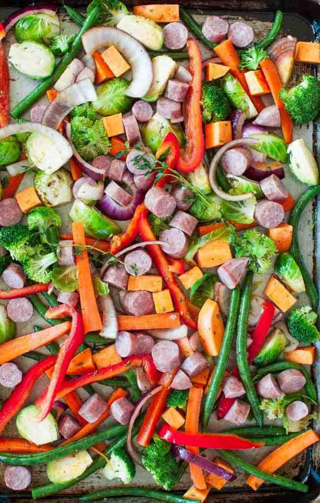 Sheet Pan Roasted Vegetables
 Sheet Pan Roasted Ve ables with Sausage