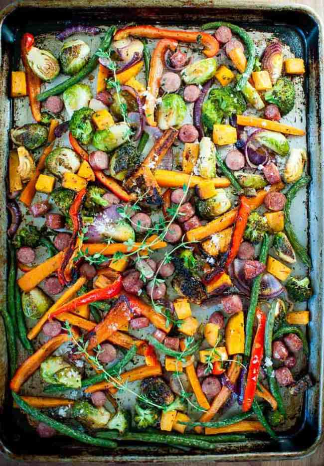 Sheet Pan Roasted Vegetables
 Sheet Pan Roasted Ve ables with Sausage