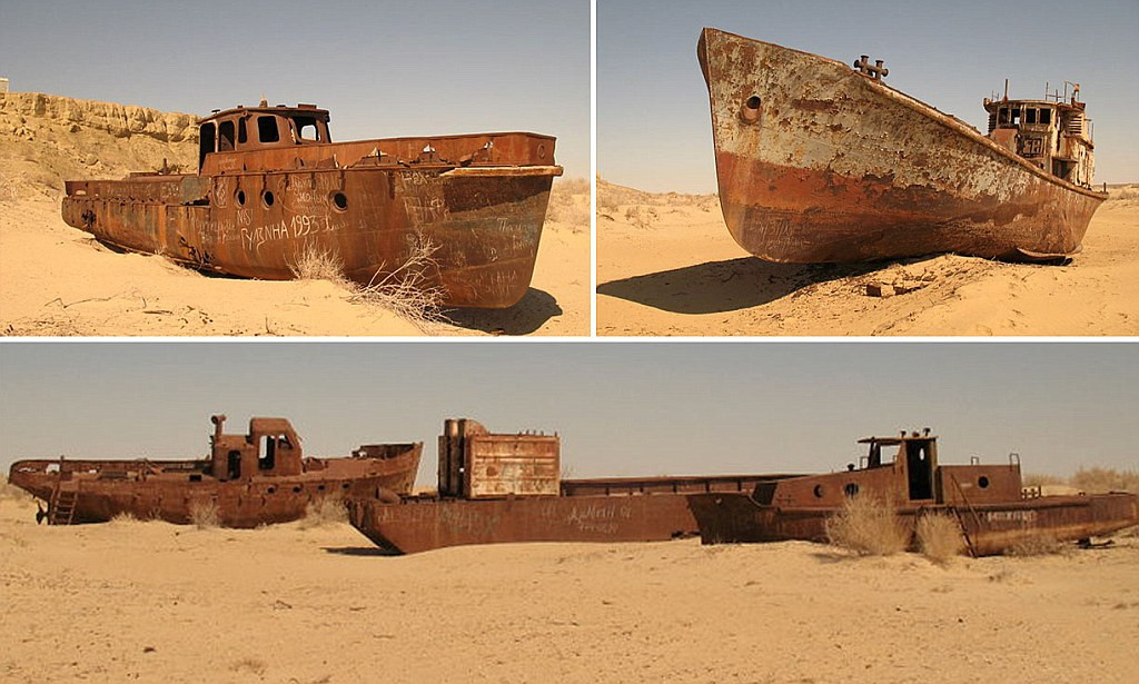 Ships Of The Dessert
 Pictured The eerie rusting 50 year old ghost ships which