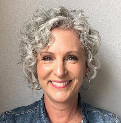 Short Curly Gray Hairstyles
 50 Best Short Hairstyles and Haircuts for Women over 60
