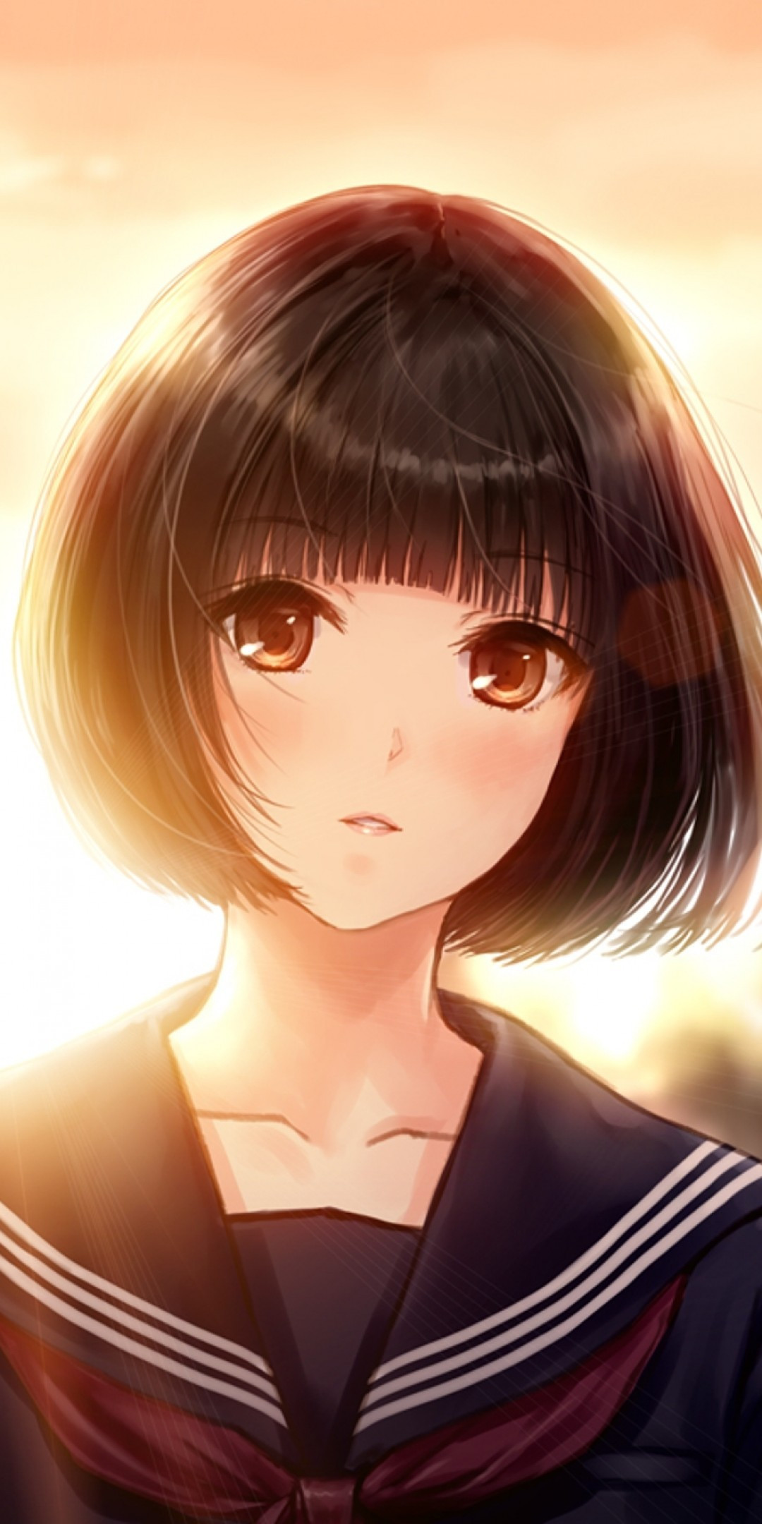 Short Female Anime Hairstyles
 Download 1080x2160 Anime Girl Semi Realistic Short Hair