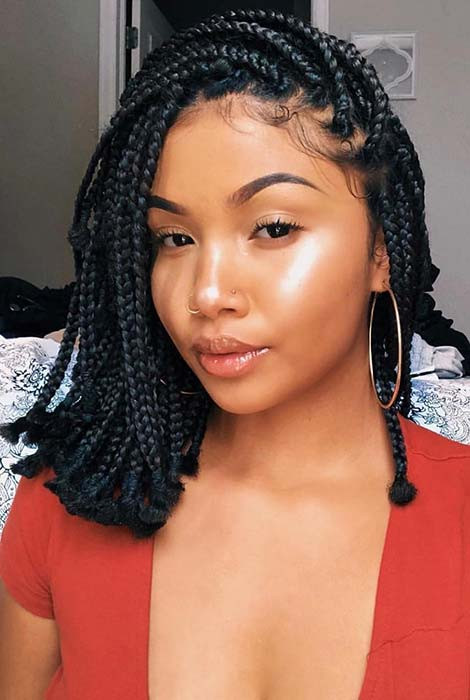 Short Hairstyle With Braids
 Short Box Braid Hairstyles Perfect for Warm Weather