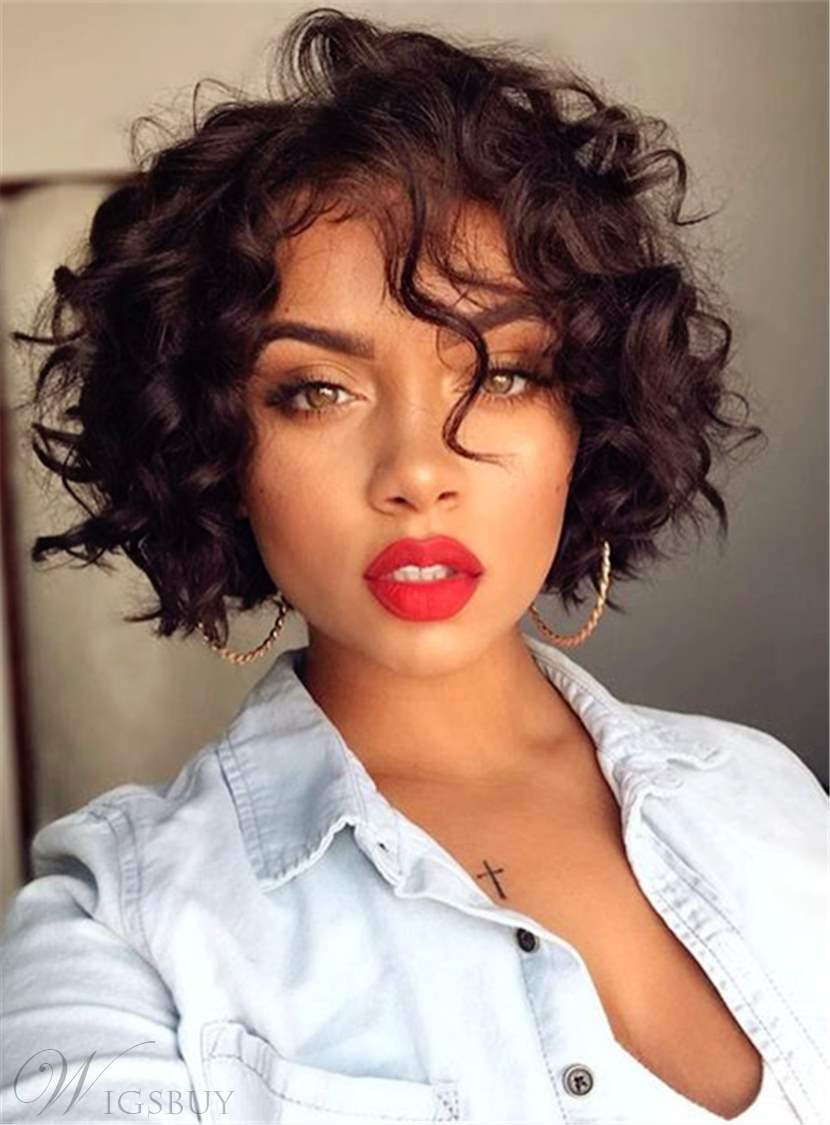 Short Hairstyles Wigs African American
 Bob Hairstyle Short Curly Synthetic Hair Capless African
