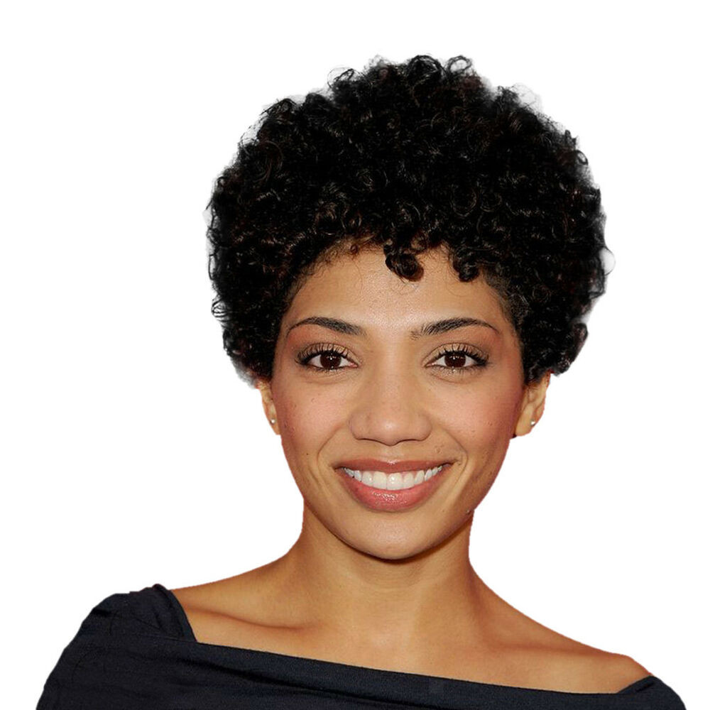 Short Hairstyles Wigs African American
 Afro Kinky Curly Human Hair Wig African American Short Wig