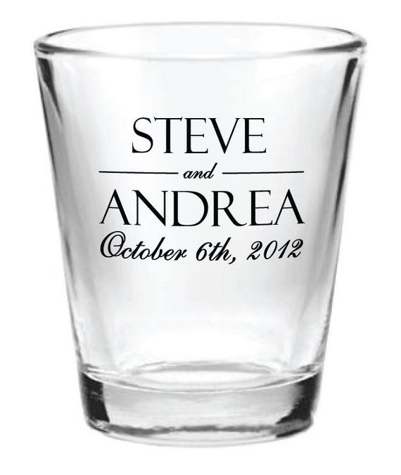 Shot Glass Wedding Favors
 96 Personalized 1 5oz Wedding Favor Glass Shot by Factory21