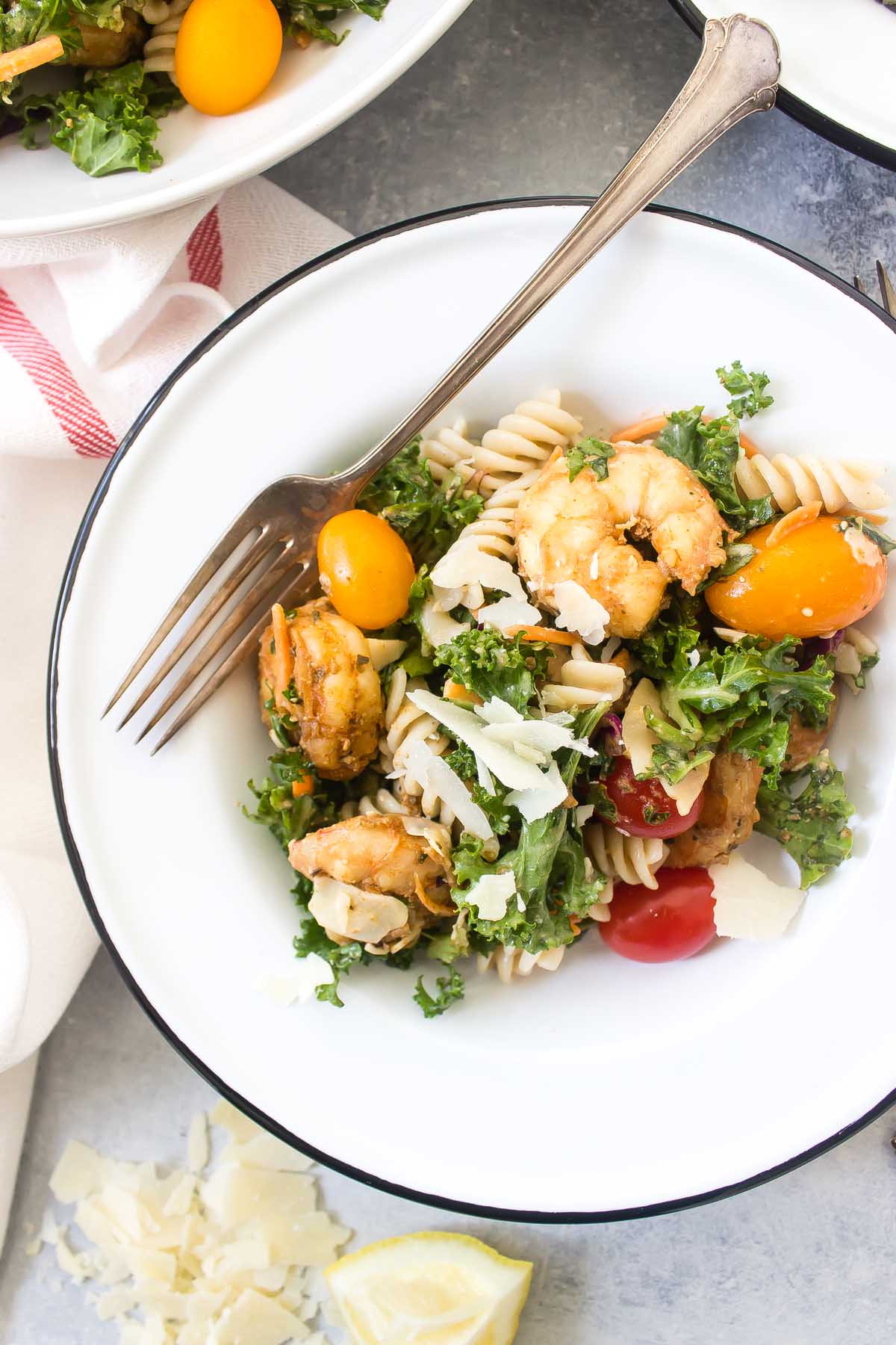 Shrimp And Kale Salad
 Caesar Shrimp and Kale Pasta Salad Izzy s Wellness