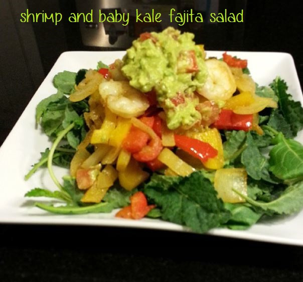 Shrimp And Kale Salad
 Shrimp and Baby Kale Fajita Salad