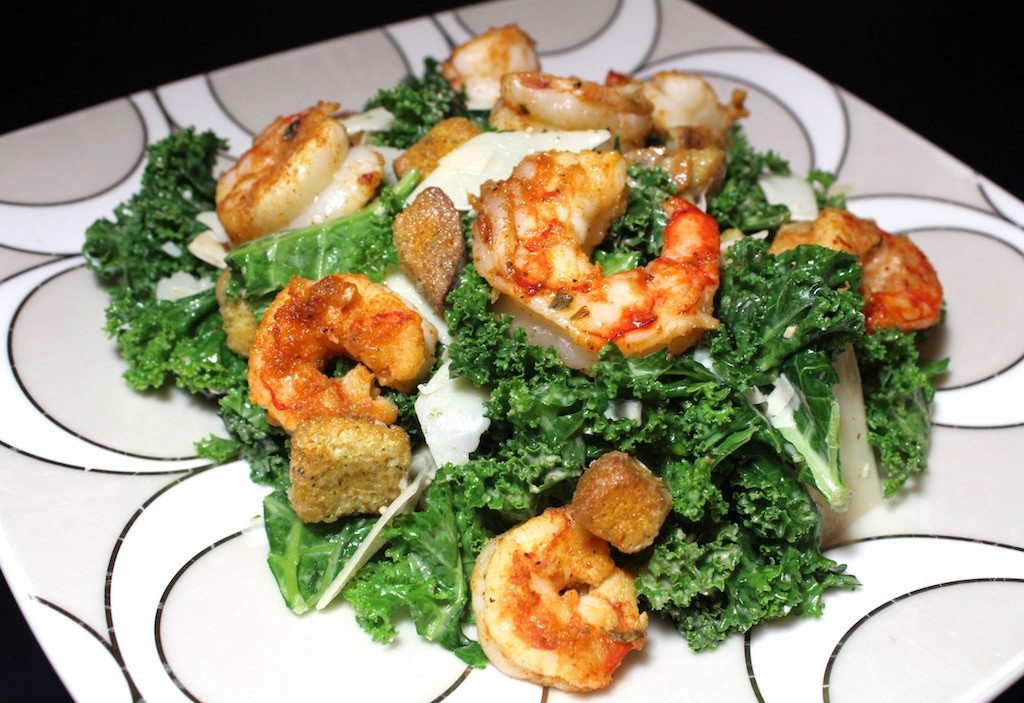 Shrimp And Kale Salad
 Spicy Shrimp Kale Caesar Salad