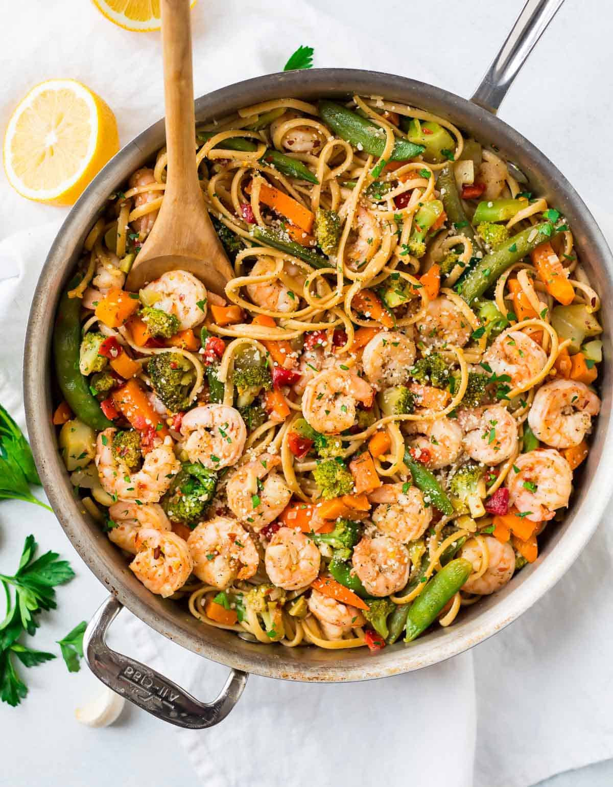 Shrimp And Noodles Recipe
 Garlic Shrimp Pasta Bright and Healthy  WellPlated