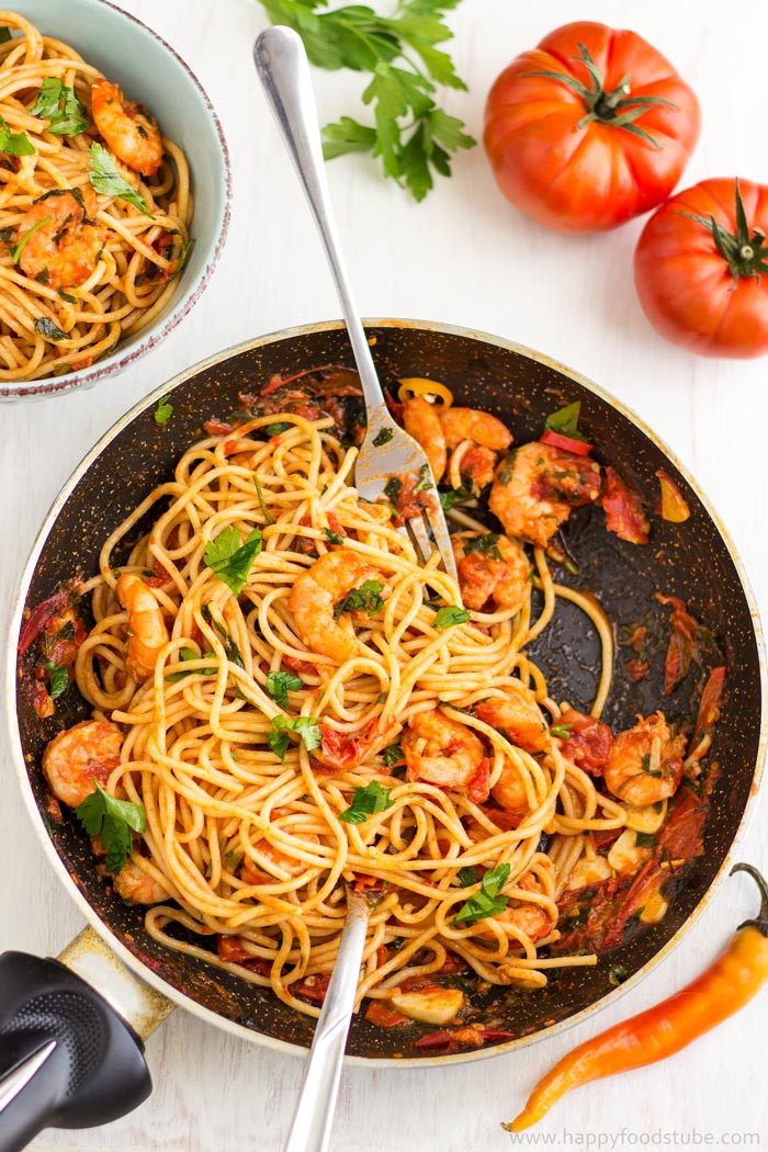 Shrimp Spaghetti Sauce
 Spicy Shrimp Spaghetti Recipe Happy Foods Tube