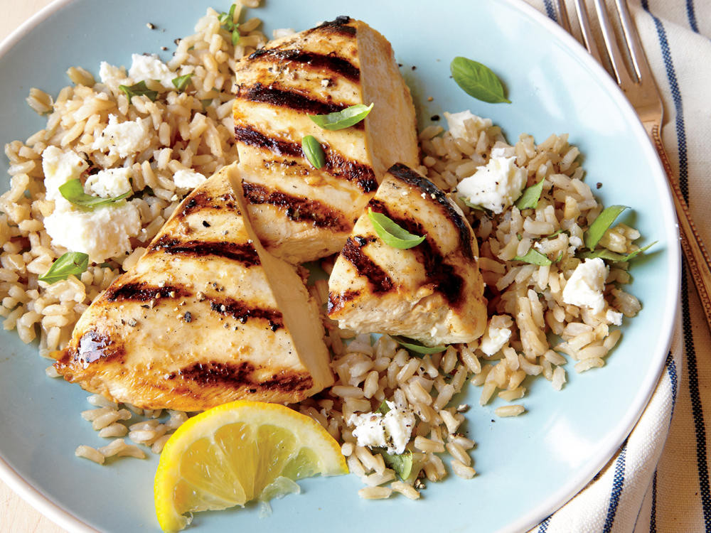 Side Dishes For Chicken And Rice
 Grilled Lemon Chicken with Feta Rice Recipe