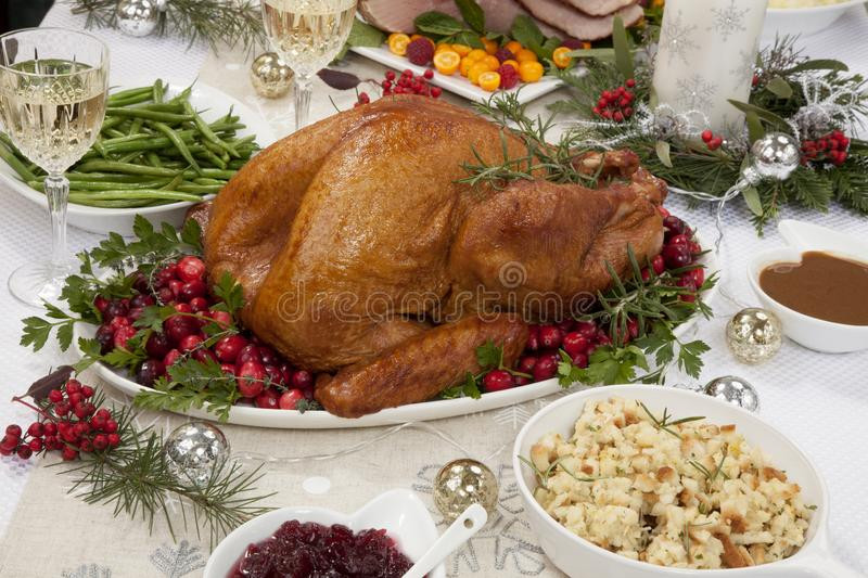 Side Dishes For Smoked Turkey
 Christmas Smoked Turkey And Ham Stock Image Image of