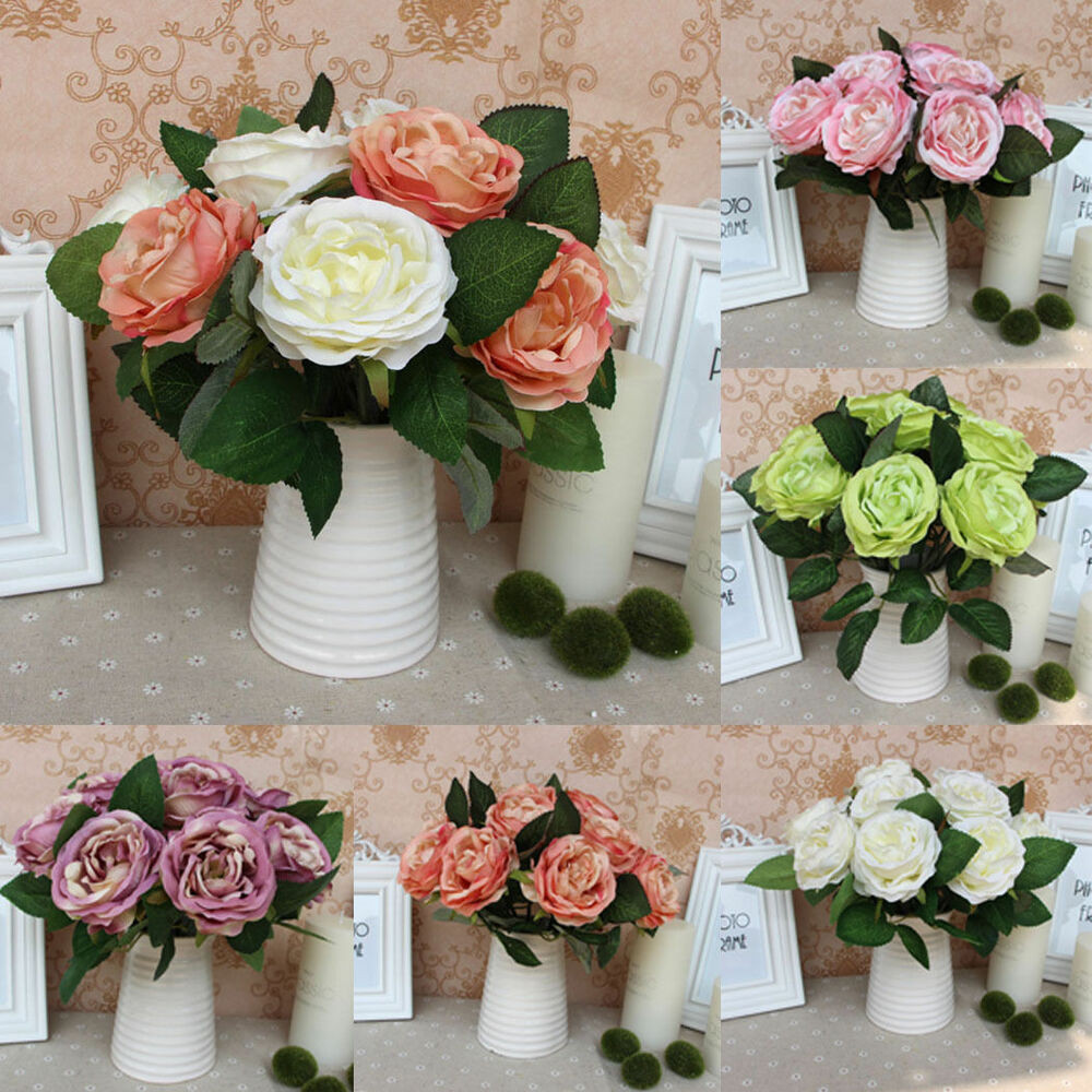 Silk Flower Wedding Centerpieces
 Silk Rose Centerpiece Bridal Wedding Party Flowers Floral