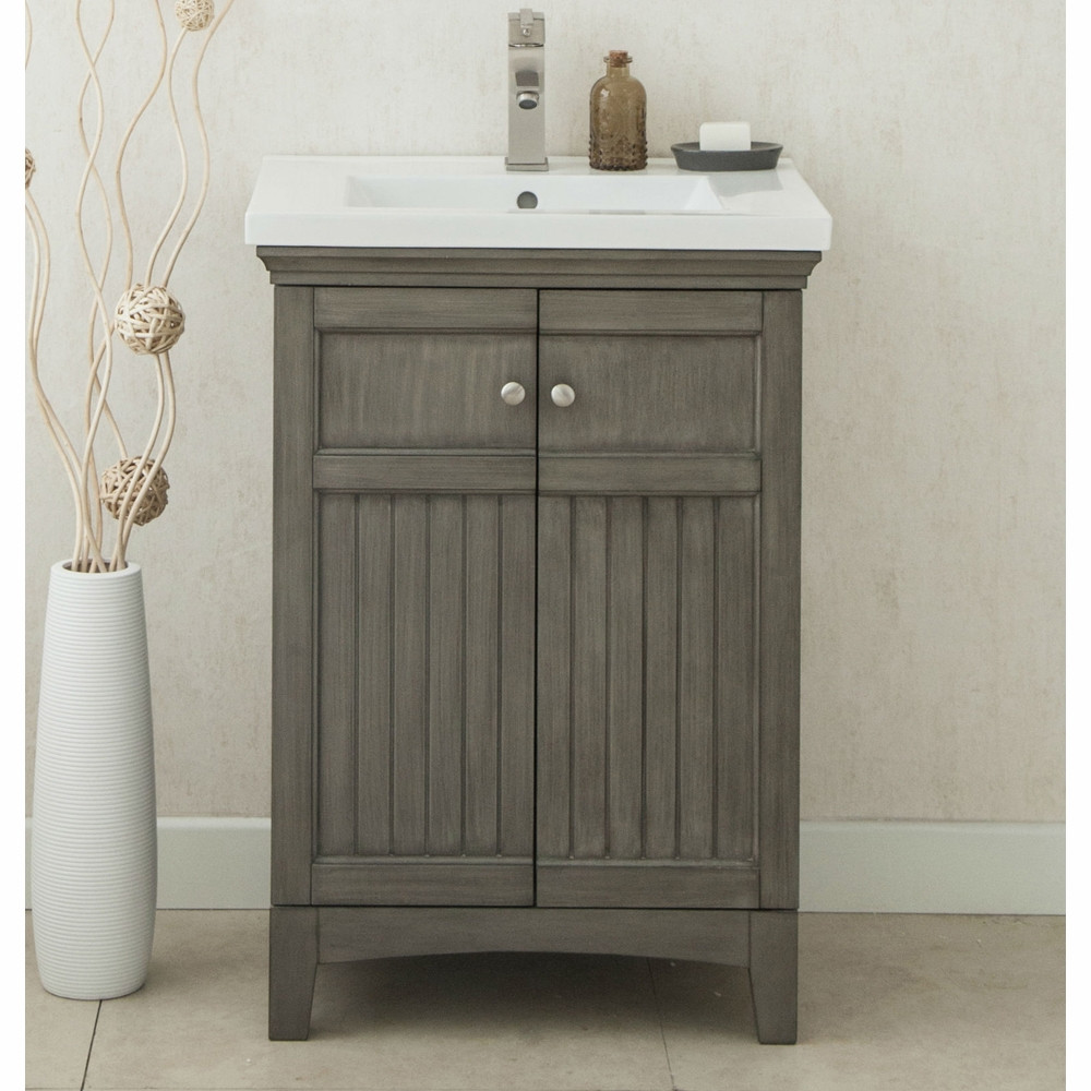 Silver Bathroom Vanity
 Legion Furniture 24" Silver Gray Sink Vanity No Faucet