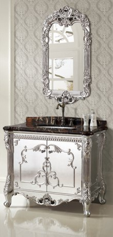 Silver Bathroom Vanity
 39 5 Inch Single Sink Bath Vanity in Silver foil UVLFWB