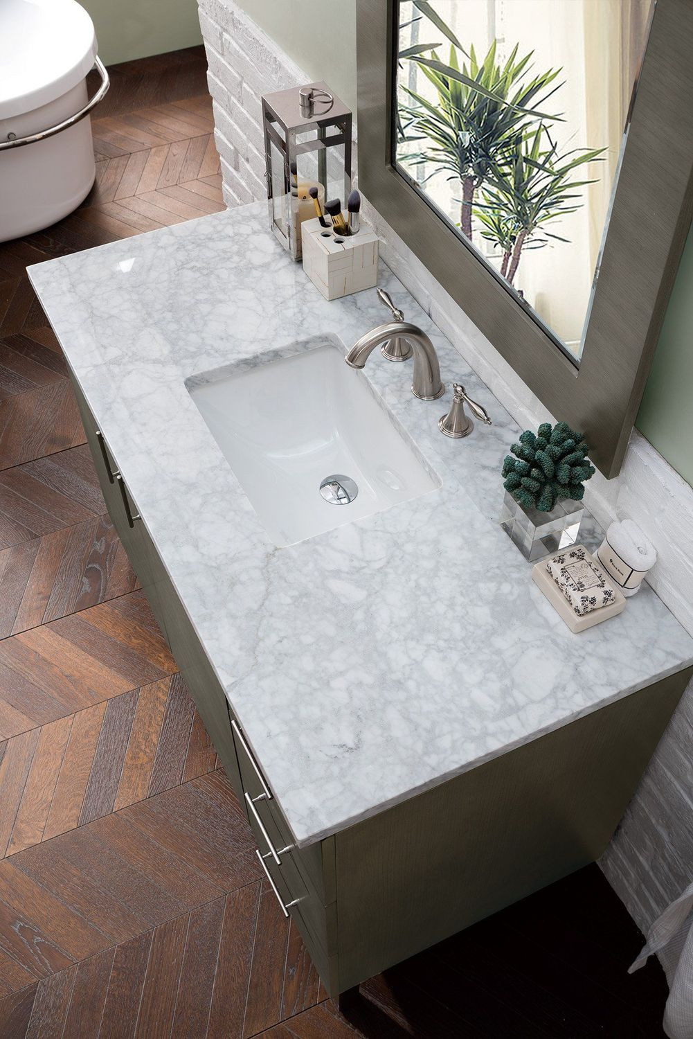 Silver Bathroom Vanity
 48" Metropolitan Silver Oak Single Sink Bathroom Vanity