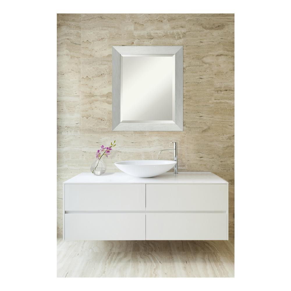 Silver Bathroom Vanity
 Amanti Art Brushed Sterling Silver Wood 20 in W x 24 in