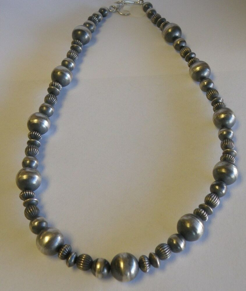 Silver Bead Necklace
 16 inch Sterling Silver Bead Necklace by Dan Dodson of