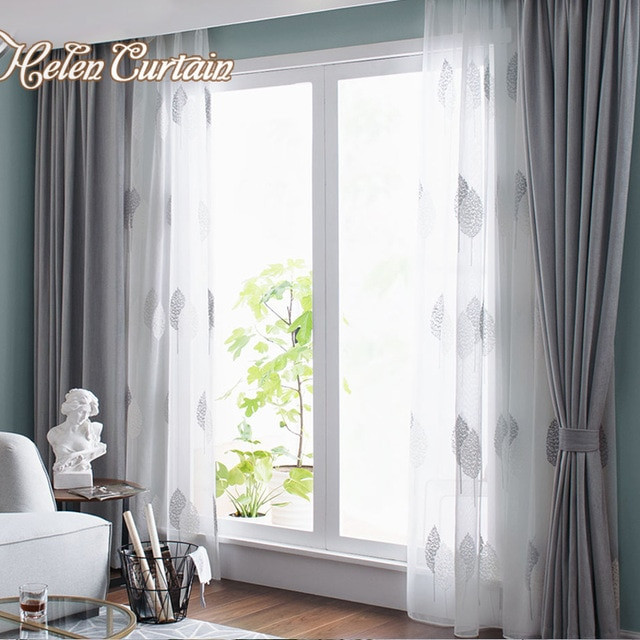 Silver Curtains For Living Room
 Nordic Grey Solid Curtains For Bedroom Modern Living Room