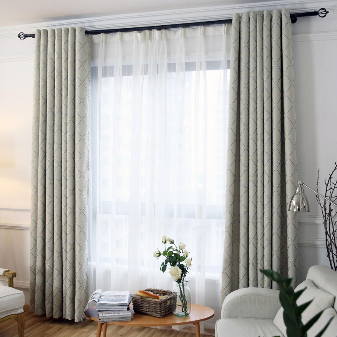 Silver Curtains For Living Room
 Silver Gray Geometric Print Velvet Contemporary Custome